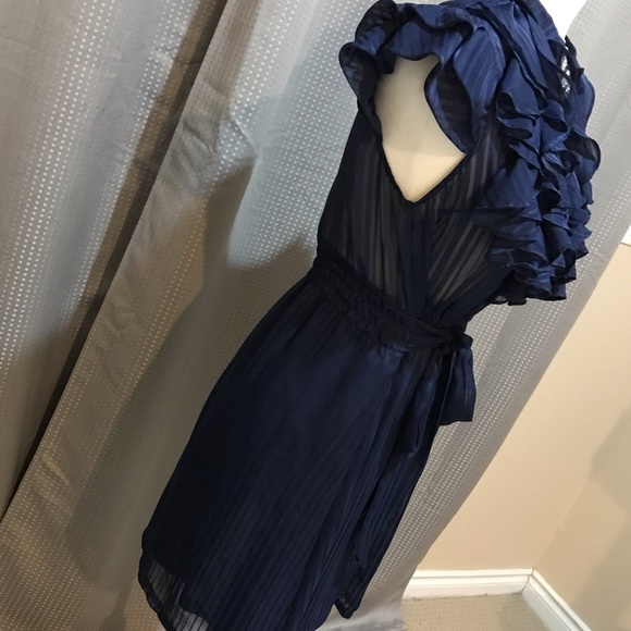 Forever 21 Navy Ruffle Midi NWOT - Picture 5 of 7